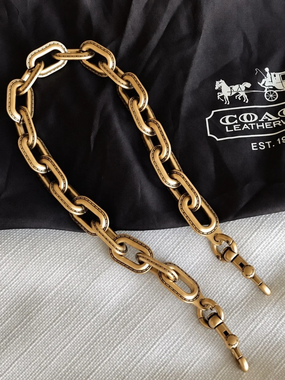 Coach Gold Chunky Chain Link Strap